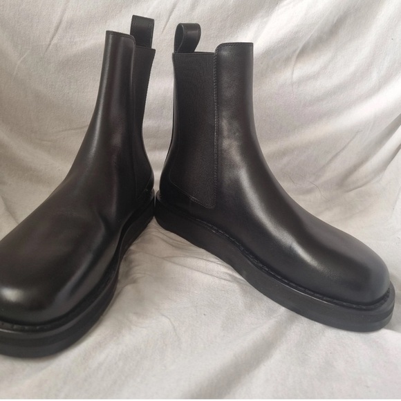 The Row Gaia Black Leather Ankle Boots - Picture 7 of 11